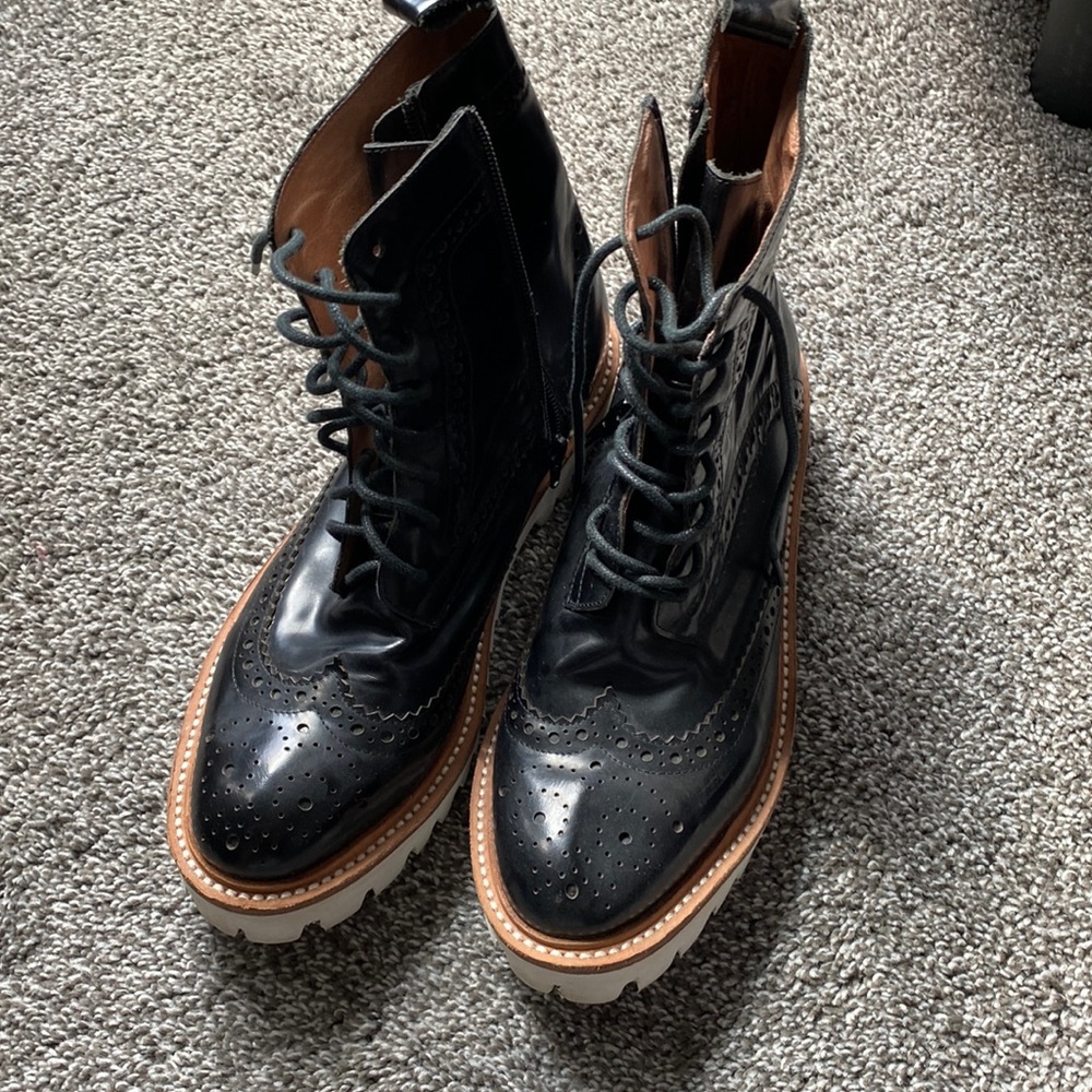 Jeffrey Campbell Oxford platform zip up ankle boot
